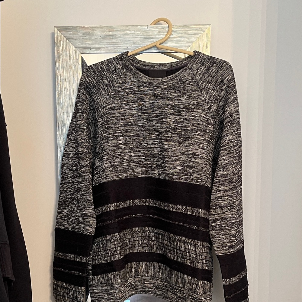 3.1 Phillip Lim Black and Gray Crewneck Sweater